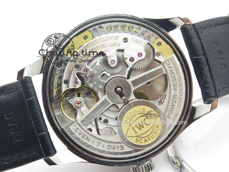 MIROTIME 0120 Portuguese Real PR IW500126 ZF 1:1 Best Edition Grey Red Dial On Black Leather Strap A52010 V Resilient 7333